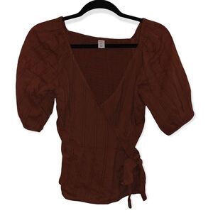 Old Navy Burnt Orange Wrap Top NWT